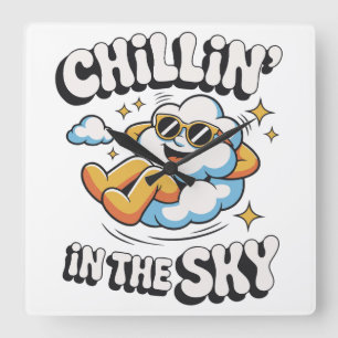 Chillin' in the Sky – Fun Cloud Wall Clock