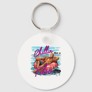 Chillin Like A Felon Funny Trump For President Sum Key Ring