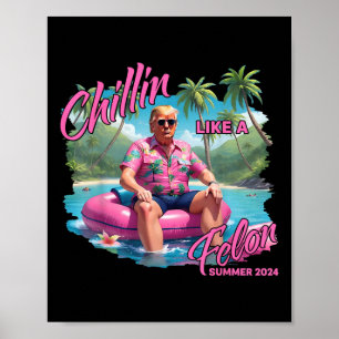 Chillin Like A Felon Funny Trump For President Sum Poster