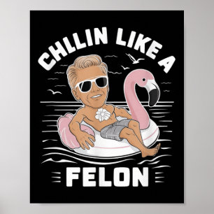 Chillin Like A Felon Funny Trump For President Sum Poster