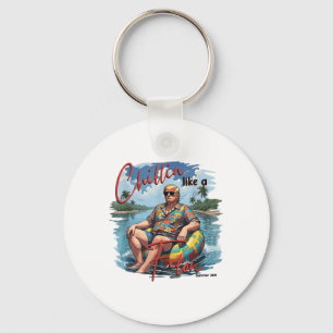 Chillin Like A Felon Funny Trump Summer 2024 _1 Key Ring