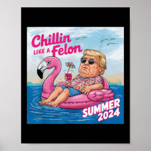 Chillin Like A Felon Funny Trump Summer 2024 _1 Poster