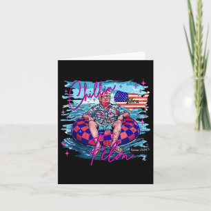 Chillin Like A Felon Retro Pink Summer Funny Trump Card