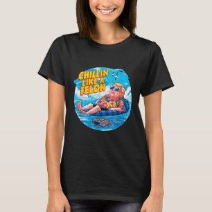 Chillin Like A Felon Retro Summer Pink Funny Trump T-Shirt