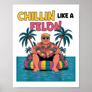 Chillin Like A Felon Trump For President 2024 Summ Poster