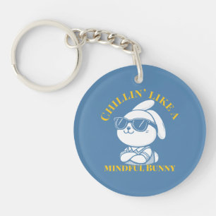 Chillin' Like a Mindful Bunny Cool Key Ring