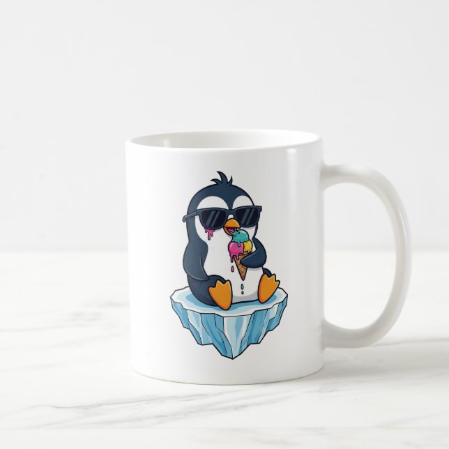 Chillin’ Like a Villain – Cool Penguin Ice Cream Coffee Mug (Right)