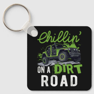 Chillin' on a dirt road side by side utv Off Road Key Ring