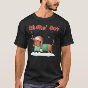 Chillin Out Dachshund Weiner Dog Winter Seasonal T-Shirt