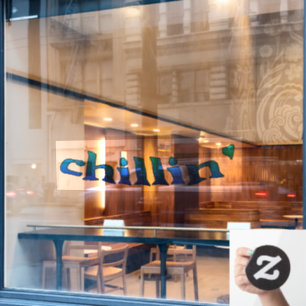 Chillin see through window cling front stick