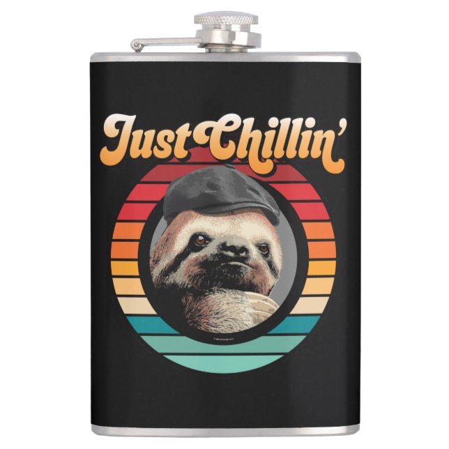 Chillin’ Sloth Hip Flask (Front)