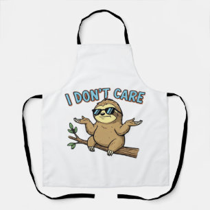 Chillin' Sloth I Don't Care Design Essential T-Shi Apron