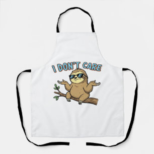 Chillin' Sloth I Don't Care Design Essential T-Shi Apron