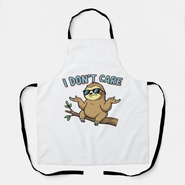 Chillin' Sloth I Don't Care Design Essential T-Shi Apron (Front)
