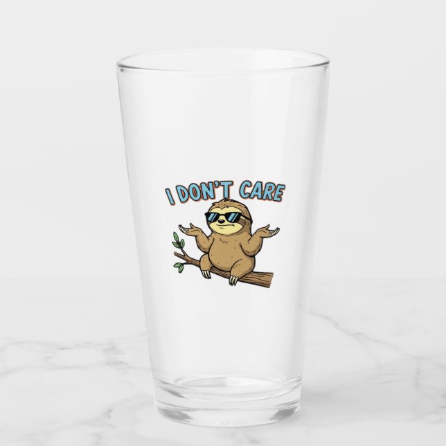 Chillin' Sloth I Don't Care Design Essential T-Shi Glass (Front)