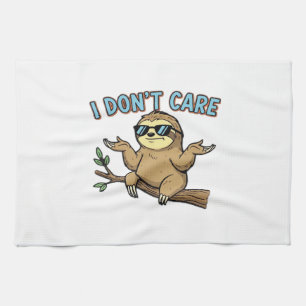 Chillin' Sloth I Don't Care Design Essential T-Shi Tea Towel