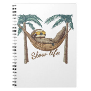 Chillin' Sloth in a Hammock Oversized T-Shirt Notebook
