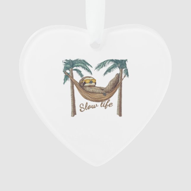 Chillin' Sloth in a Hammock Oversized T-Shirt Ornament (Front)