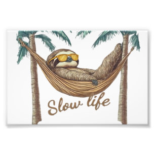 Chillin' Sloth in a Hammock Oversized T-Shirt Photo Print