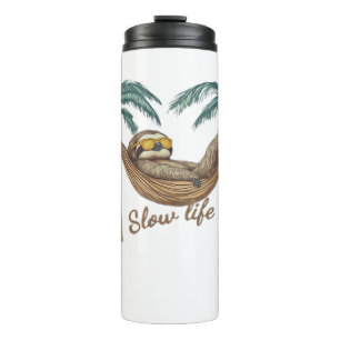 Chillin' Sloth in a Hammock Oversized T-Shirt Thermal Tumbler