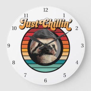 Chillin’ Sloth Large Clock