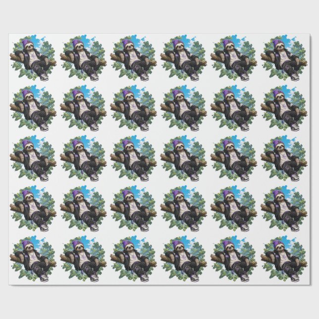 Chillin' Sloth Wrapping Paper (Flat)
