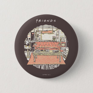 Chillin' with FRIENDS™ Cartoon 6 Cm Round Badge