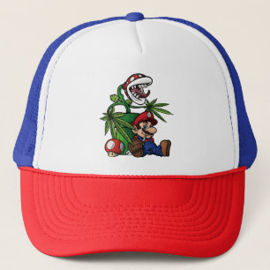Chillin' with Mario & Piranha Plant - Retro Gaming Trucker Hat