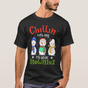 Chillin' With My 4th Grade Gnomies Teacher Christm T-Shirt