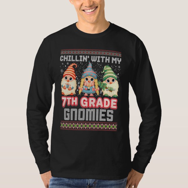 Chillin With My 7th Grade Gnomies Ugly Sweater Chr (Front)