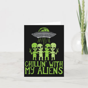 Chillin With My Aliens Group Toddler Boys Hallowee Card