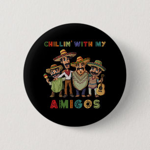 Chillin With My Amigos Cinco de Mayo Boys Kids 6 Cm Round Badge