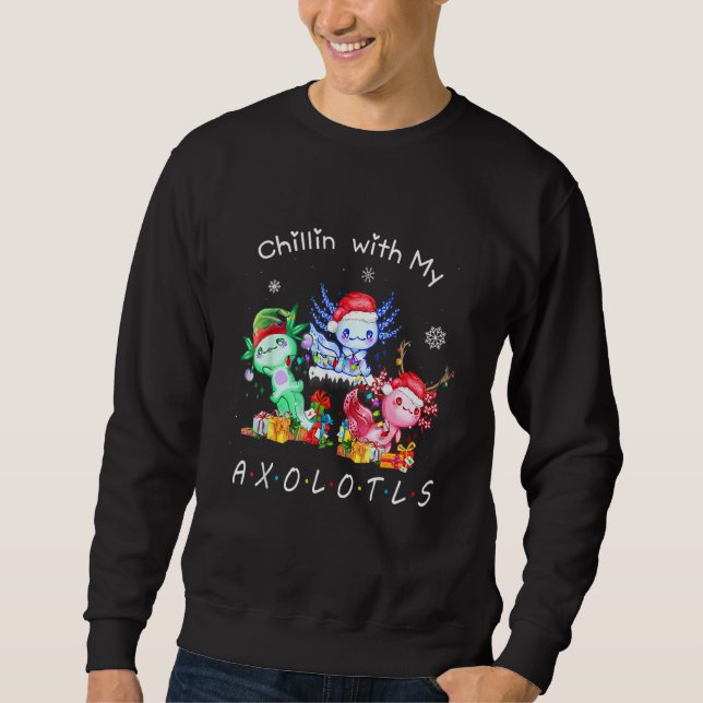 Chillin With My Axolotls Christmas Pyjamas Family  Sweatshirt (Front)