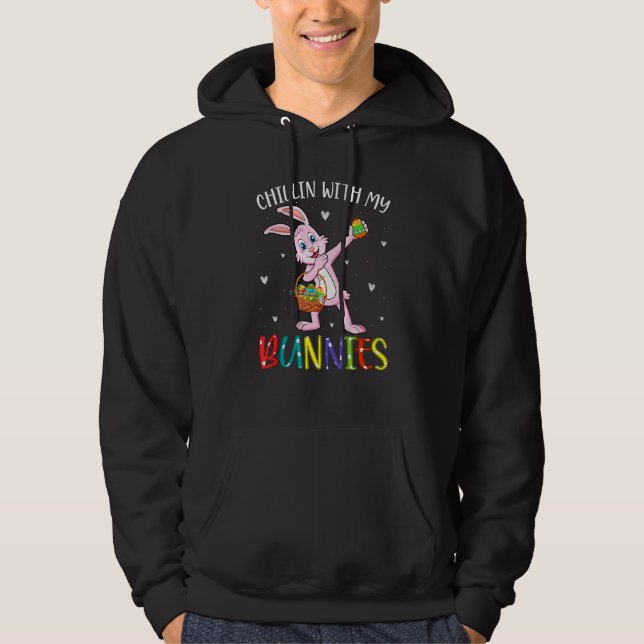 Chillin With My Bunnies Cute Rabbit Easter Tees Ki (Front)