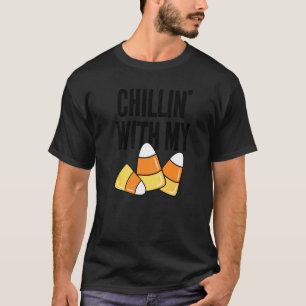 Chillin' With My Candy Corns Halloween Boys Girls T-Shirt