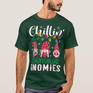 Chillin With My Counsellor Gnomies Xmas Light Chri T-Shirt