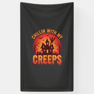 Chillin With My Creeps Halloween T-Shirt Design_1 Banner