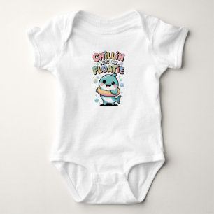 Chillin’ with My Floatie Shark Baby Bodysuit