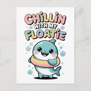 Chillin’ with My Floatie Shark Baby Kids Postcard