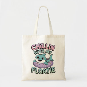 Chillin’ with My Floatie Shark Baby Kids Tote Bag