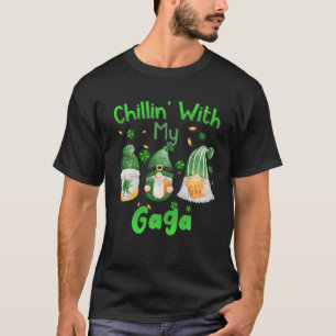 Chillin With My Gaga Green Plaid Gnomes St Patrick T-Shirt