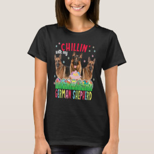Chillin' with my german shepherd easter dog easter T-Shirt