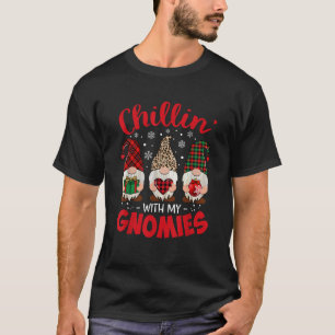 Chillin With My Gnomie Leopard Women Christmas Gno T-Shirt