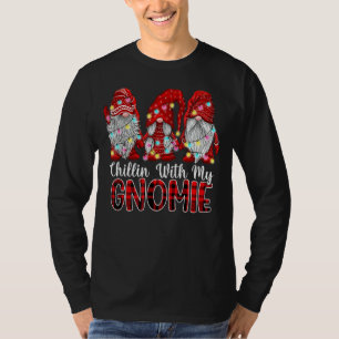 Chillin With My Gnomie Plaid Christmas Light Match T-Shirt