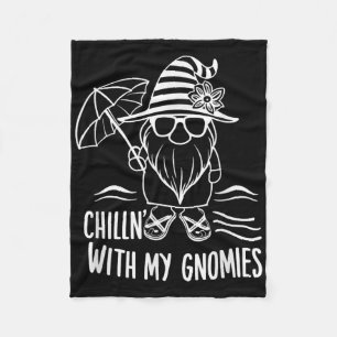 Chillin With My Gnomies Beach Gnome Summer Fun  Fleece Blanket