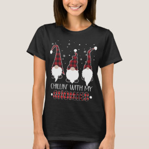 Chillin With My Gnomies Buffalo Plaid Gnome Christ T-Shirt