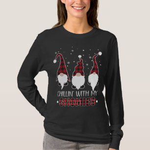Chillin With My Gnomies Buffalo Plaid Gnome Christ T-Shirt
