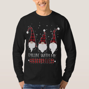 Chillin With My Gnomies Buffalo Plaid Gnome Christ T-Shirt