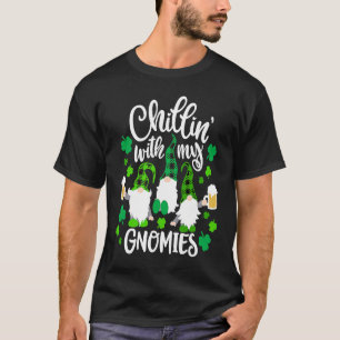 Chillin With My Gnomies Buffalo Plaid Saint Patric T-Shirt