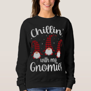 Chillin' With My Gnomies Buffalo Red Plaid Christm Sweatshirt